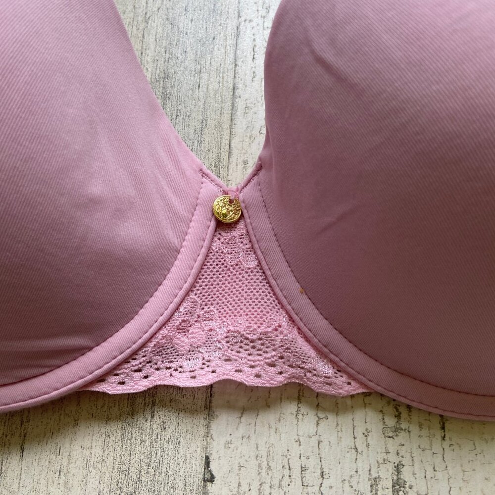 Natori Women's Size 34D T-Shirt Bra Light Pink Lace Detail Nylon/Elastane - Picture 2 of 8